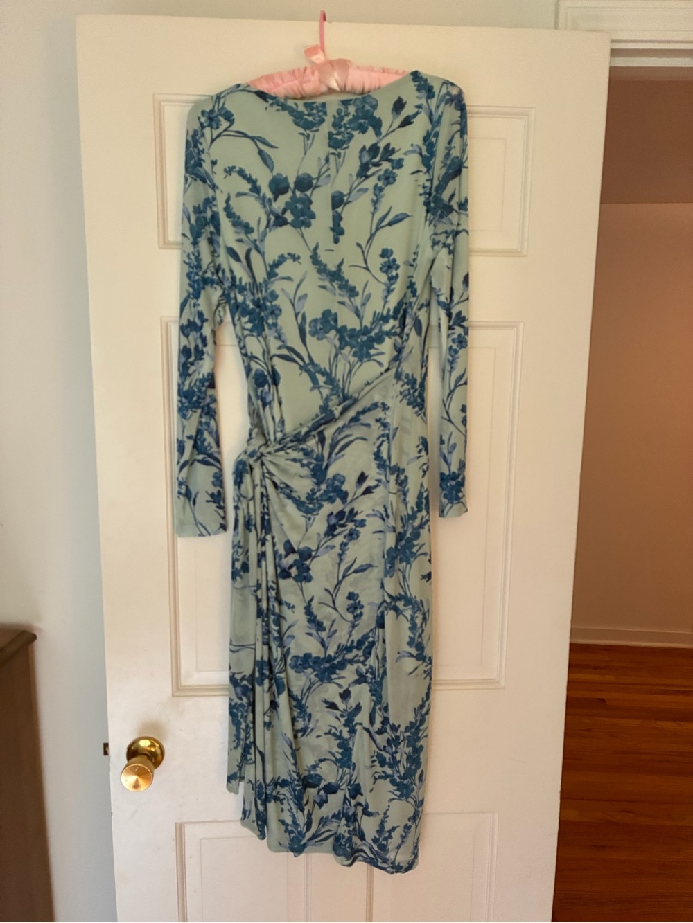 Tommy Hilfiger Light Blue Floral Long Sleeve Midi Dress